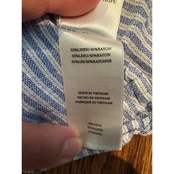 Rails Linen Blend Striped Alena Blouse - Blue/White XXL Costal Summer Vibes - Picture 6 of 8